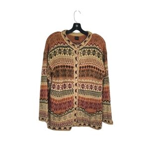 ML Kessler and Co 100% Alpaca Wool Cardigan Handmade in Peru Medium